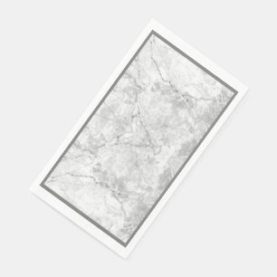 Serviette En Papier Marbre blanc et gris simple  