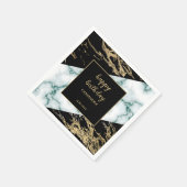 Serviette En Papier Marbre blanc or Paint Paint Texture Anniversaire (Coin)