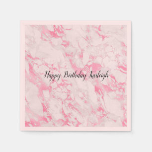 Serviette En Papier Marbre blanc rose