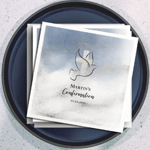 Serviette En Papier Marbre bleu de confirmation