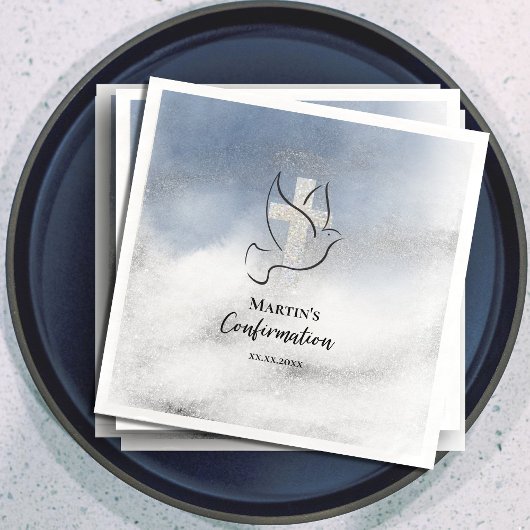 Serviette En Papier Marbre bleu de confirmation