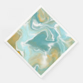Serviette En Papier Marbre bleu de l'océan Brown sablonneux (Coin)