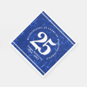 Serviette En Papier Marbre Bleu Élégant 25 Anniversaire Du Travail (Coin)