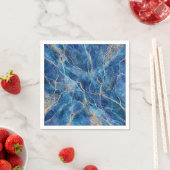 Serviette En Papier Marbre bleu or assez (En situation)