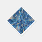 Serviette En Papier Marbre bleu or assez (Coin)