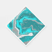Serviette En Papier Marbre bleu, Turquoise et turquoise Fluid Art (Coin)