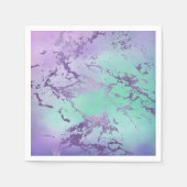 Serviette En Papier Marbre chic | Lavande violet et vert menthe (Devant)