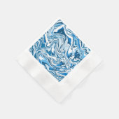 Serviette En Papier Marbre d'art fluides bleu et blanc (Coin)