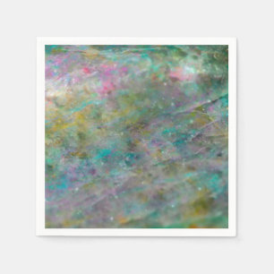 Serviette En Papier Marbre de cristal de roche multicolore arc-en-ciel