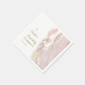 Serviette En Papier marbre de fluide rose Première Communion (Coin)