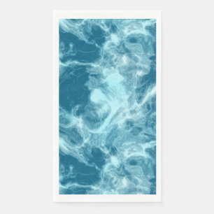 Serviette En Papier Marbre d'eau bleue