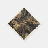 Serviette En Papier Marbre d'or noir assez (Coin)