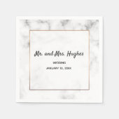 Serviette En Papier Marbre et or élégant mariage (Devant)