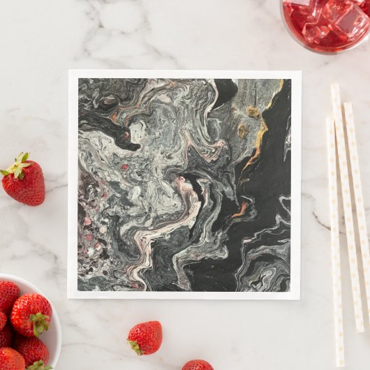 Serviette En Papier Marbre fluide Agate (En situation)