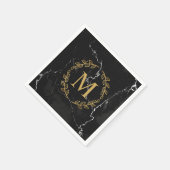 Serviette En Papier Marbre noir (Coin)