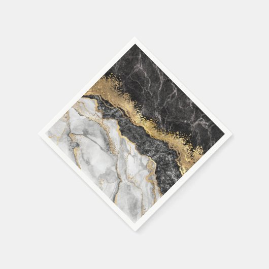 Serviette En Papier Marbre noir avec or assez (Coin)