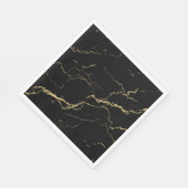 Serviette En Papier Marbre noir et or (Coin)