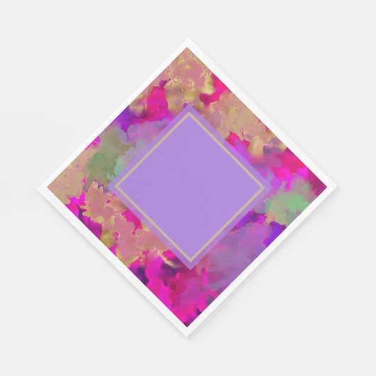 Serviette En Papier Marbre pourpre, violet et or (Coin)