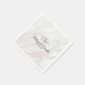 Serviette En Papier Marbre rose et gris moderne (Coin)