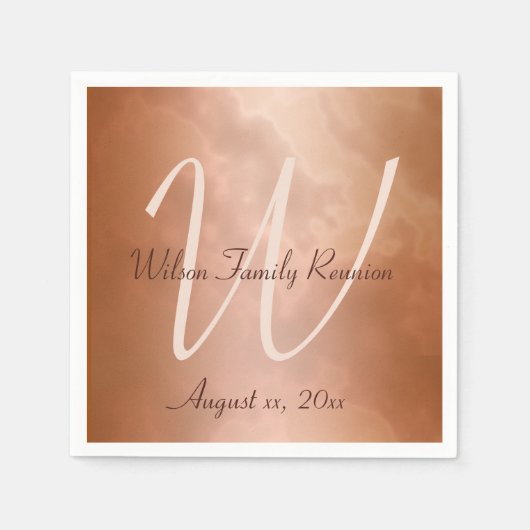 Serviette En Papier Marbre Rose Mocha Personnalisé (Devant)