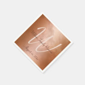 Serviette En Papier Marbre Rose Mocha Personnalisé (Coin)