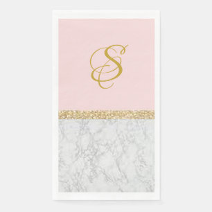 Serviette En Papier "Marbre rose" Serviette personnalisée en papier cl
