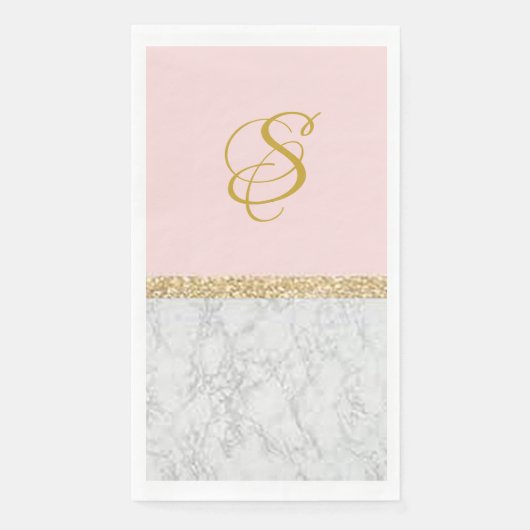 Serviette En Papier "Marbre rose" Serviette personnalisée en papier cl (Devant)