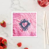 Serviette En Papier marbre rose texture motif élégant beau (En situation)