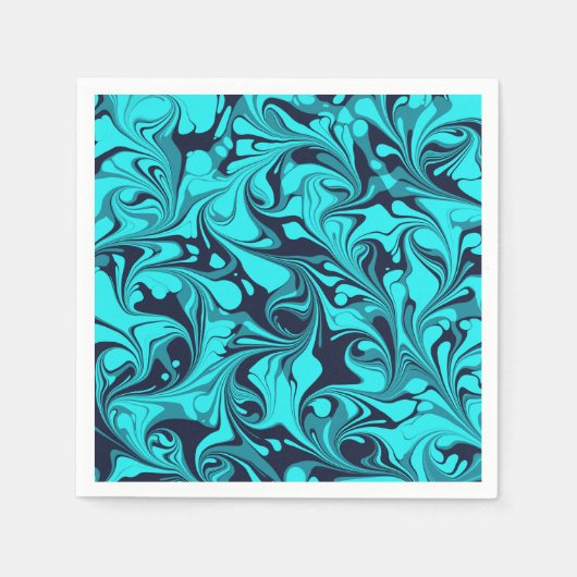 Serviette En Papier Marbre turquoise (Devant)