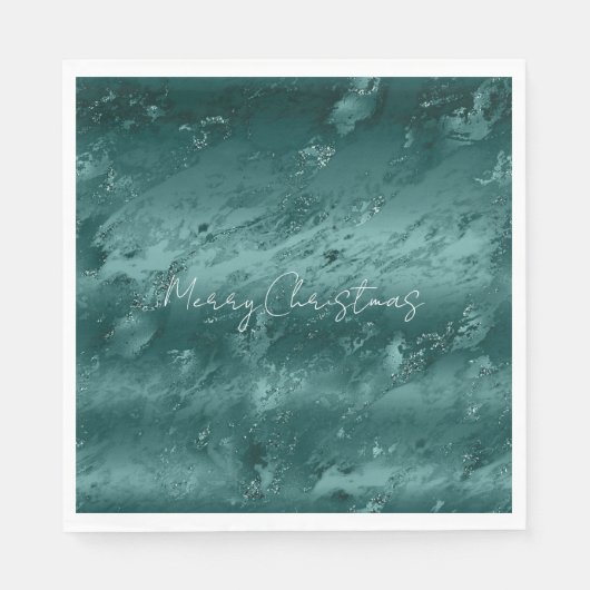 Serviette En Papier Marbre vert émeraude (Devant)