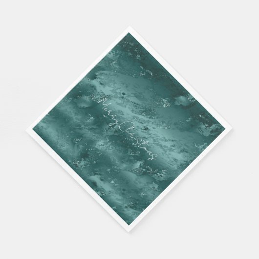 Serviette En Papier Marbre vert émeraude (Coin)