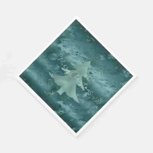 Serviette En Papier Marbre vert émeraude (Coin)