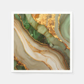 Serviette En Papier Marbre vert et or (Devant)