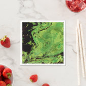 Serviette En Papier Marbre vert noir (En situation)