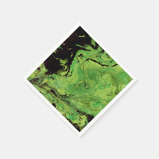 Serviette En Papier Marbre vert noir (Coin)