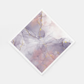 Serviette En Papier Marbre violet et or (Coin)