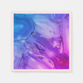 Serviette En Papier Marbre Violet Exotique (Devant)