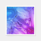 Serviette En Papier Marbre Violet Exotique (Devant)