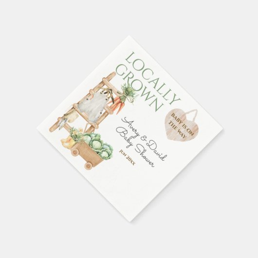 Serviette En Papier Marché Agricole Cultivé Localement Baby shower mod (Coin)