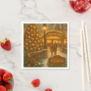 Serviette En Papier Marché de Noël de Vienne Voyage de vacances vint
