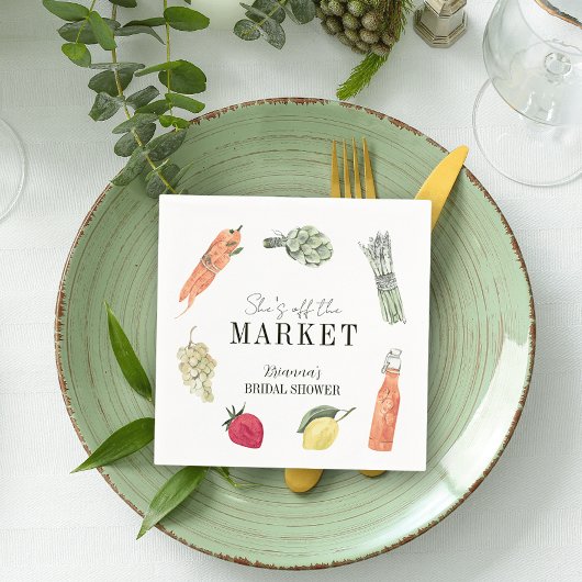 Serviette En Papier Marché des célibataires : douche de mariée au marc