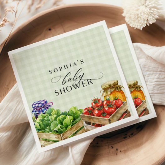 Serviette En Papier Marché des fermiers frais Baby shower cultivé loca
