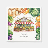 Serviette En Papier Marché des fermiers Légume enchantés Anniversaire (Devant)