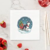 Serviette En Papier Marche Husky Festive (En situation)