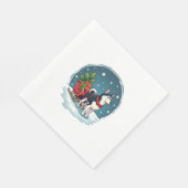 Serviette En Papier Marche Husky Festive (Coin)