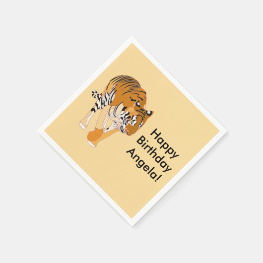 Serviette En Papier Marcher Tigre personnalisées serviettes d'annivers (Coin)