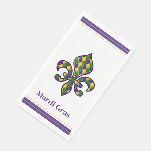 Serviette En Papier Mardi Gras (Coin)