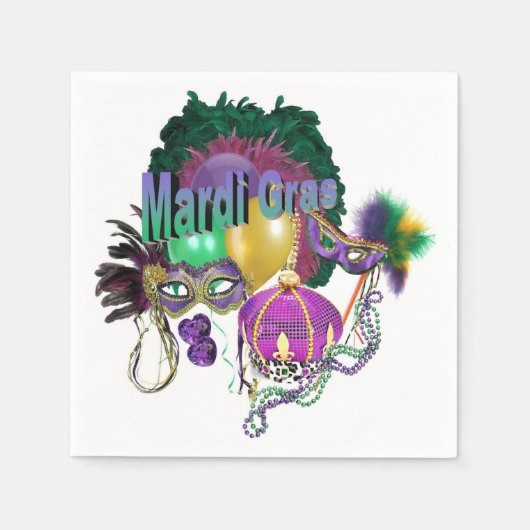 Serviette En Papier Mardi Gras (Devant)