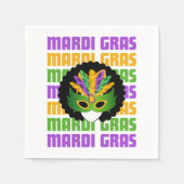 Serviette En Papier MARDI GRAS Afro Masquerade (Devant)
