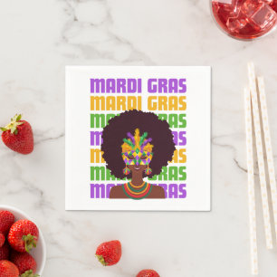 Serviette En Papier MARDI GRAS Afro Queen